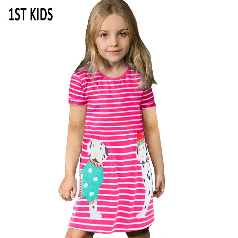 Girls Summer Dress Clothes Robe Fille Enfant Brand Cotton Kids Costumes Animal Print Princess Children | Детская одежда и обувь