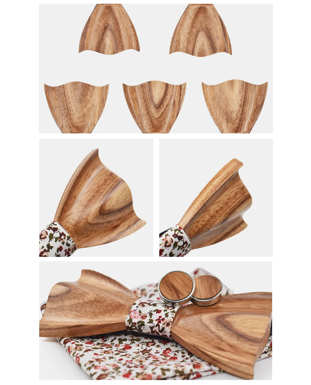 Дизайн 3D зебра деревянные галстуки для мужчин запонки карманный квадратный костюм для взрослых печать свадебный галстук-бабочка noeud papillon с деревянными коробками