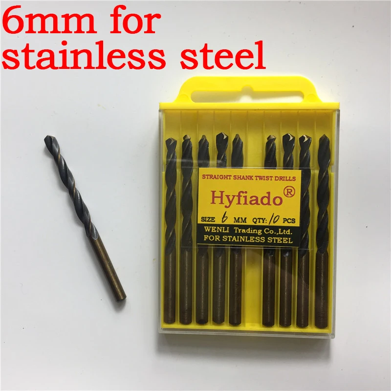 

10pcs 6mm Drill Bit HSS Mini Twist Bench Bits Metalworking Tool For Boring Holes In Stainless Steel