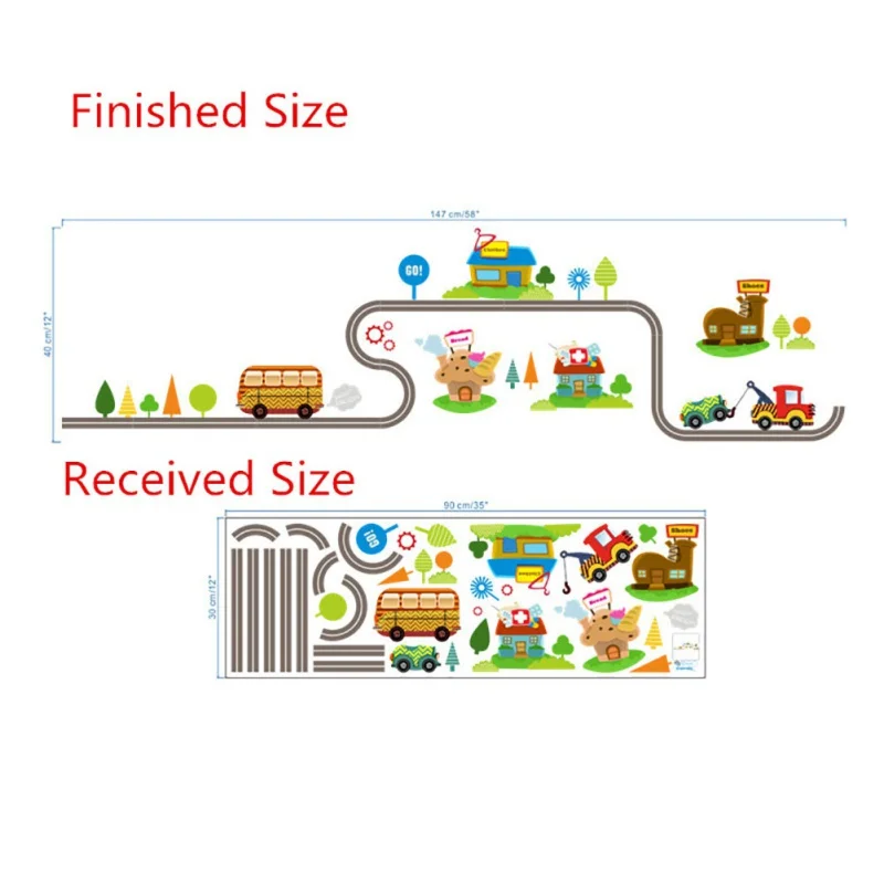 Дети спальня Детский сад настенные украшения стикер мультфильм автомобиль фон Съемный Мультфильм классных комнат стикер стены