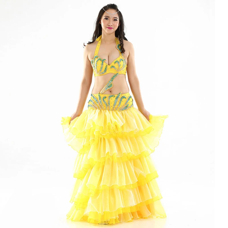 Buy Professional Belly Dance Costumes Set Stage Performance Belly Dance Dress