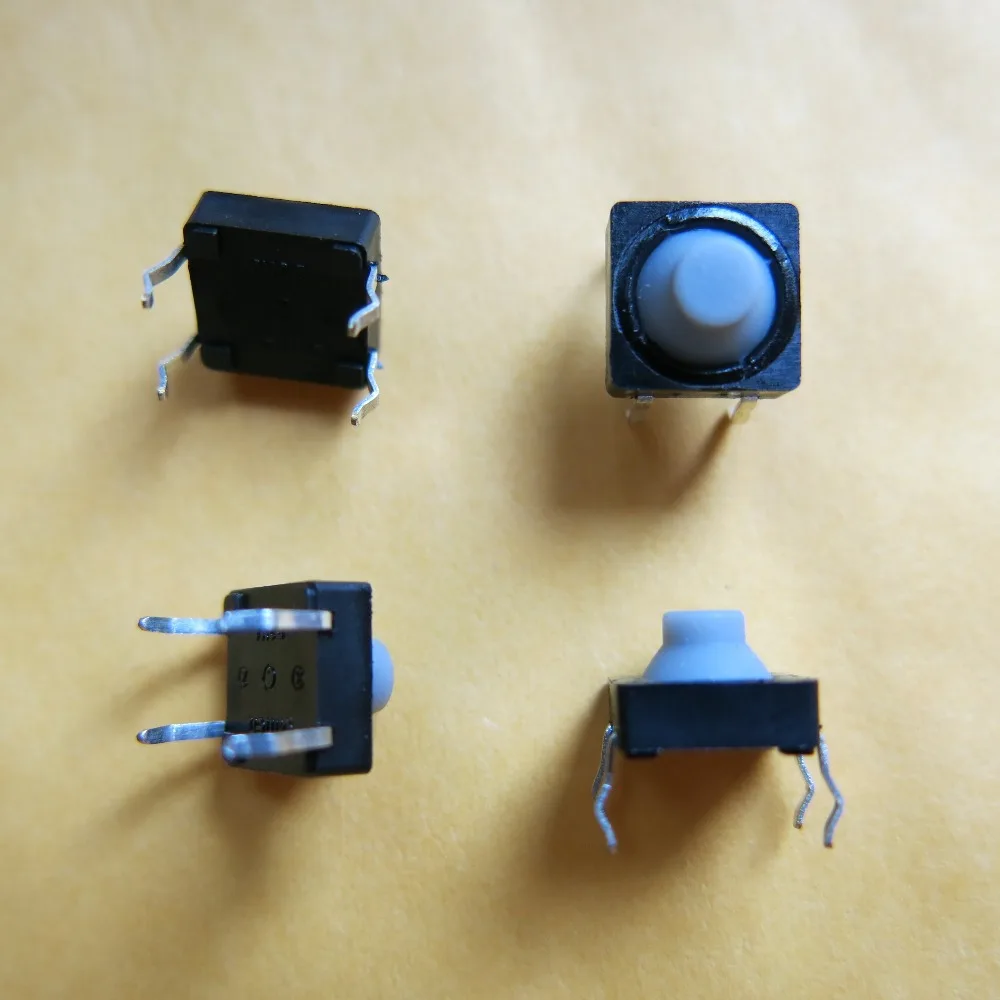 

20Pcs/lot 8x8x5mm DIP Push press Momentary silent noiseless Button key switch taster schalter with conductive silicone 4pin
