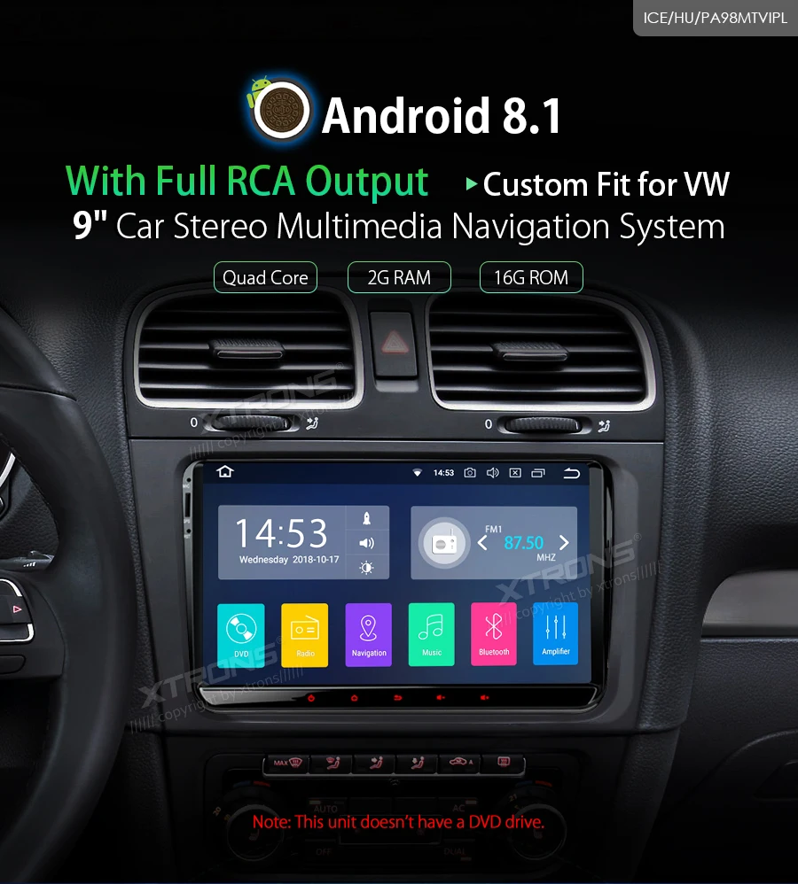 Discount XTRONS 9" Android 8.1 Radio Video GPS RCA RDS WIFI Car Stereo Player NO DVD for vw Golf Plus Passat CC Touran Tiguan Seat Skoda 0 Discount XTRONS 9" Android 8.1 Radio Video GPS RCA RDS WIFI Car Stereo Player NO DVD for vw Golf Plus Passat CC Touran Tiguan Seat Skoda 0