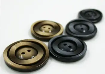 

25-38MM big Black coffee resin 2-Holes buttons flatback coat buttons 100pcs/lot free shipping