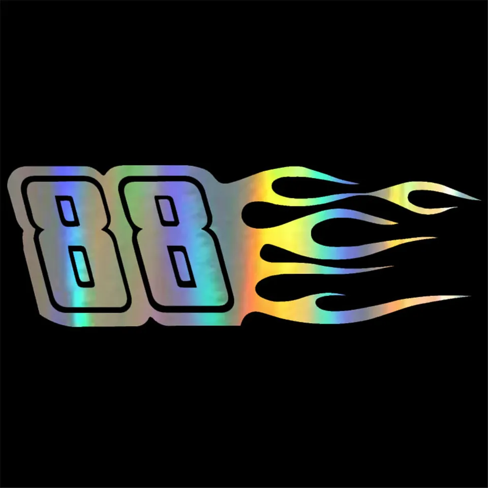 15X5CM 88 Vinyl Decal BlackSilver Motorcycle Car Sticker Originality Car-styling BlackSilverLaser (2)