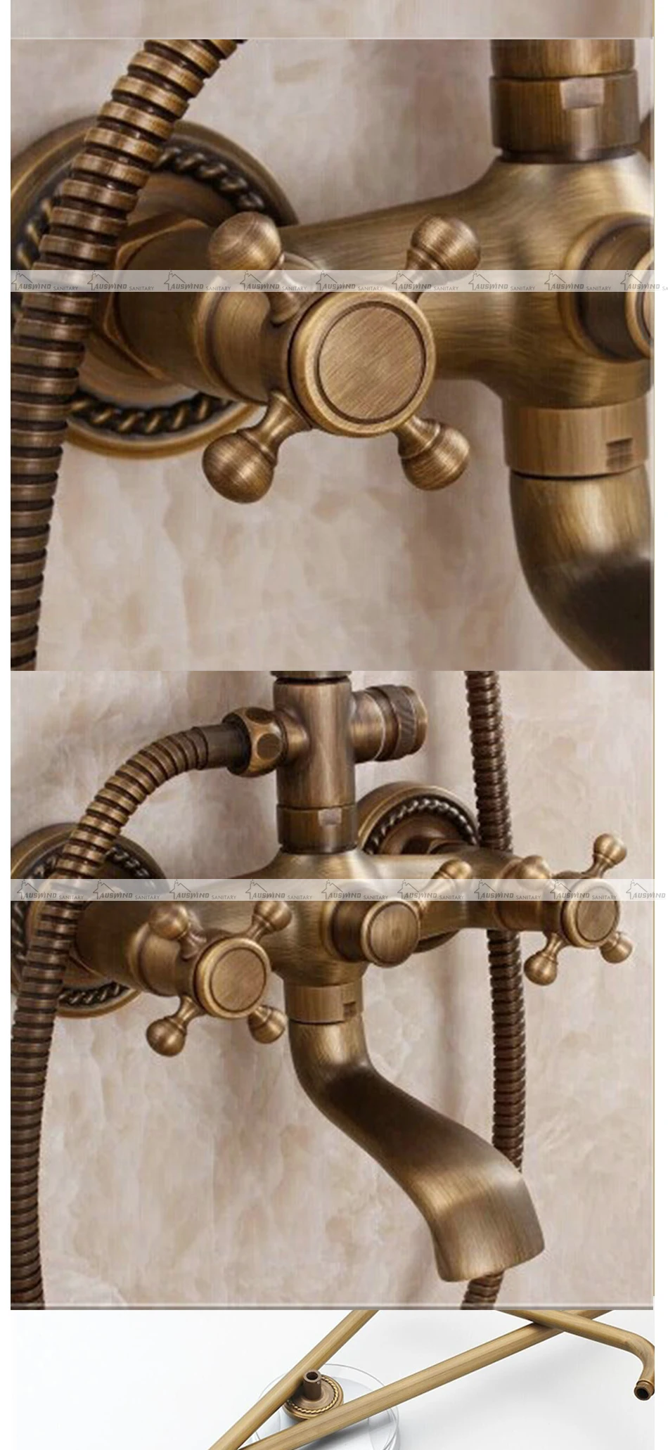 Классический бронзовый душевой набор из латуни, водосберегающая Душевая насадка для ванной комнаты, кран для раковины, бесплатно в ванной, душевой кран, набор