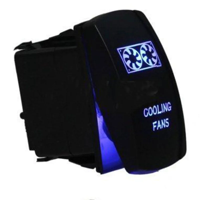 

Mayitr 1pc DC 12V-24V Car 5 Pin ON / OFF Blue LED COOLING FANS Rocker Toggle Switch For Auto Truck