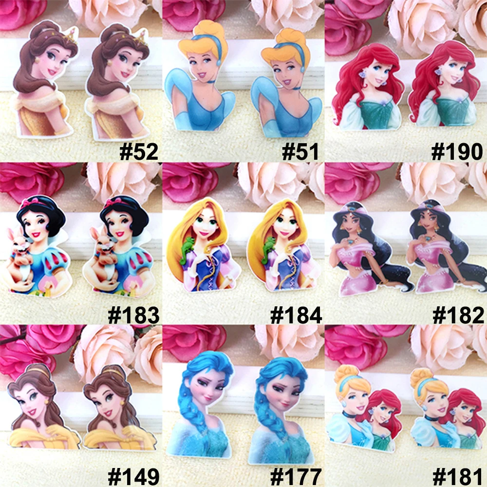 

90pcs Mixed Cartoon Princess Flatback Resin Varied Beauty Girl Planar Resin Cabochon DIY Craft Embellishments Home Decorations