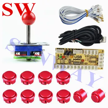 

Free Shipping 10PCS Push Buttons/1 Player USB Encoder/High Quality Zippyy Joystick with 6 color selection for MAME Game Machine