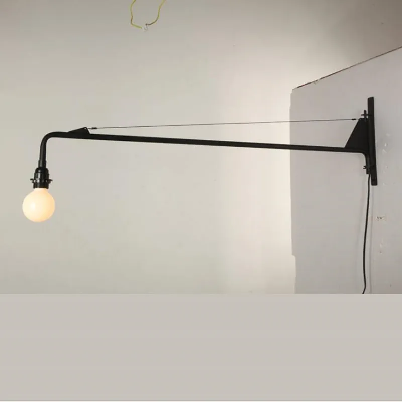 Лофт Jean Prouve столовая настенная лампа ретро длинная рука светильник s промышленный бар/кафе/дизайнерский светильник со светодиодными лампами