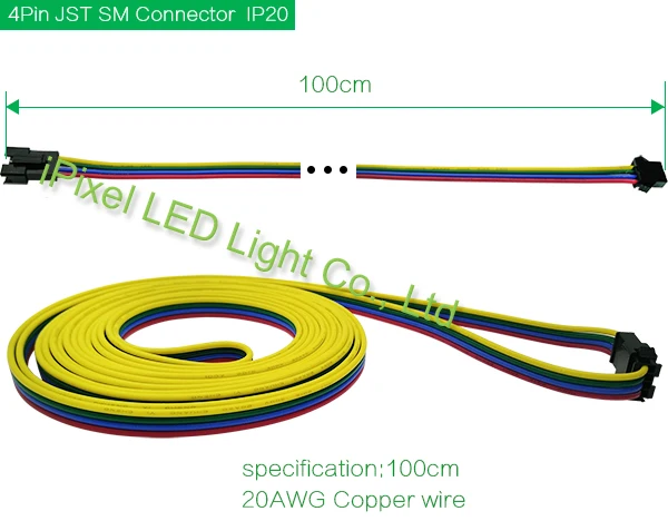 4pin ПВХ изолированный провод 20awg удлинитель - Цвет: 4PRGB