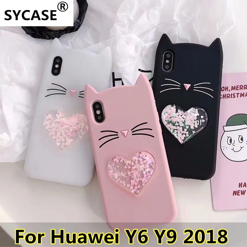 Sycase животных борода блеск кошачьими ушками чехол для телефона huawei Y6 Y9 2018 Чехол