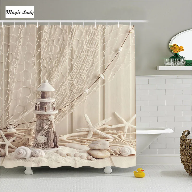 Douchegordijn Clear Badkamer Accessoires Vuurtoren Collection Mariene