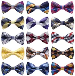 Stripted Проверьте горошек Для мужчин Регулируемая Формальное Pre-Tied Bow Tie Свадебная вечеринка # BRC1 бабочка