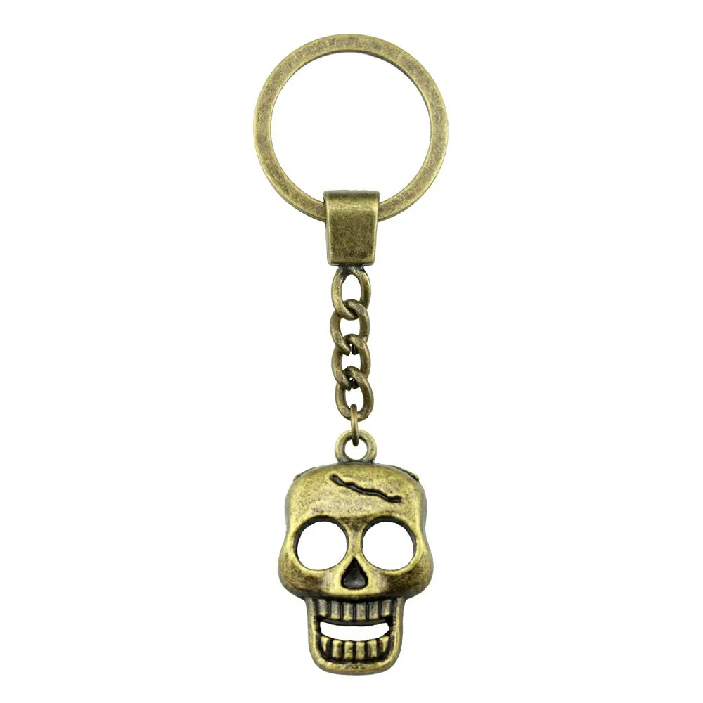 

23x12mm Skull Keychain Antique Bronze Vintage Handmade Keychain Party Gift Jewelry Dropshipping