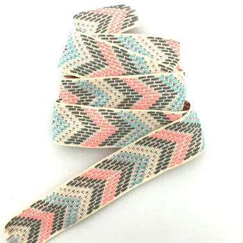 

NEW 1'' 25mm 10yard/lots 100% polyester Color arrow geometry Woven Jacquard Ribbon dog chain accessories KTZD16040104