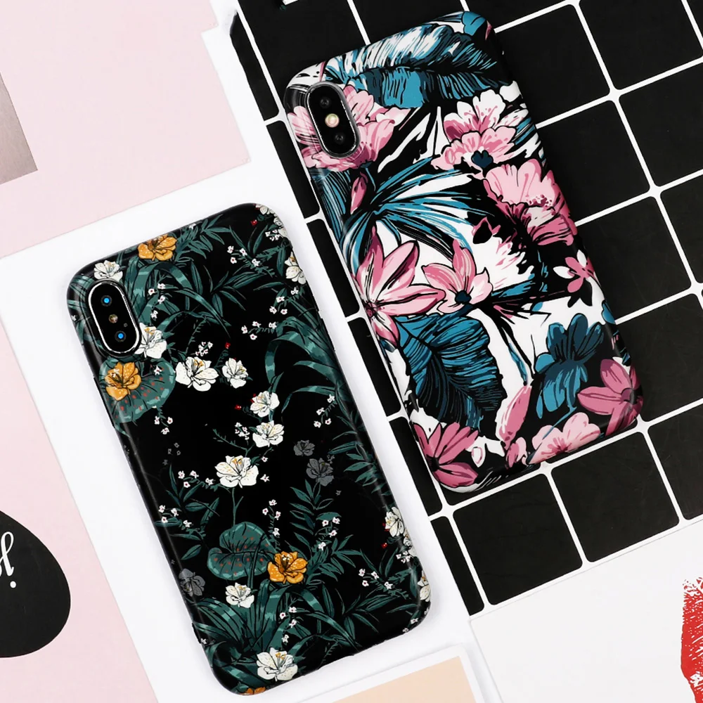 Чехол MYSUN в стиле ретро с цветами для iPhone XS XR Max X 8 7 6 6S Plus мягкий IMD защитный чехол