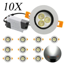 10X точечный потолочный светильник, Светодиодный точечный светильник, 3 Вт, светодиодный встраиваемый настенный светильник для шкафа, светодиодный, холодный белый, теплый, для дома, светильник ing