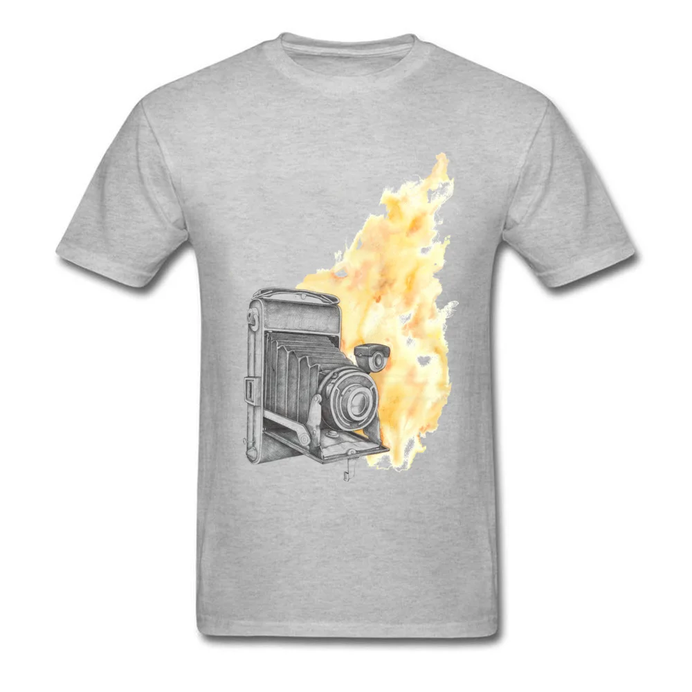Retro Camera All Cotton Top T-shirts for Boys Short Sleeve Cool Tops Shirt New Coming Labor Day Round Neck Sweatshirts Casual Retro Camera grey
