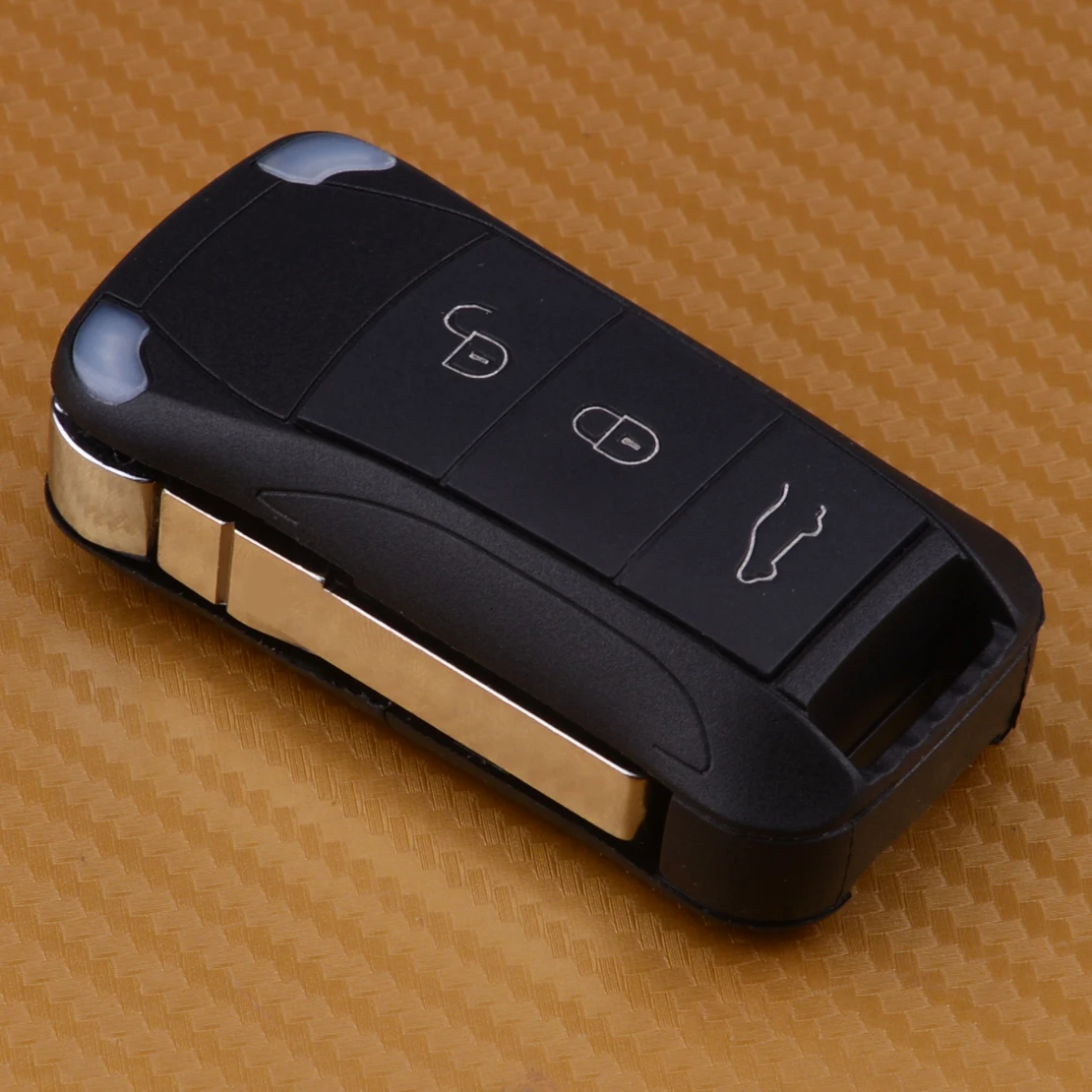 CITALL 3 Buttons Car Remote Key Shell Case Fob With Panic For Porsche 