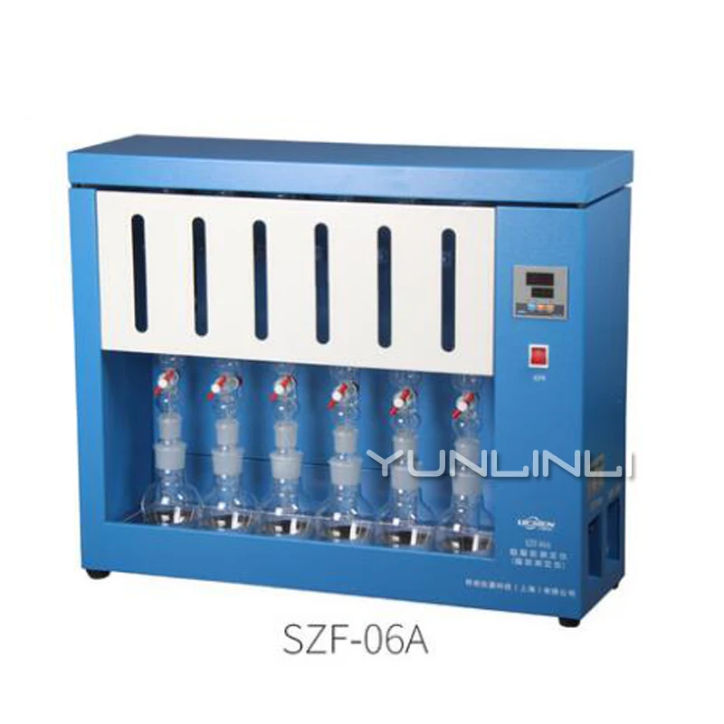 Digital Crude Fat Analyzer Meter Tester For Grain Food Feed Fuel and Various Oil Products Test 6 Samples At Same Time SZF-06A |