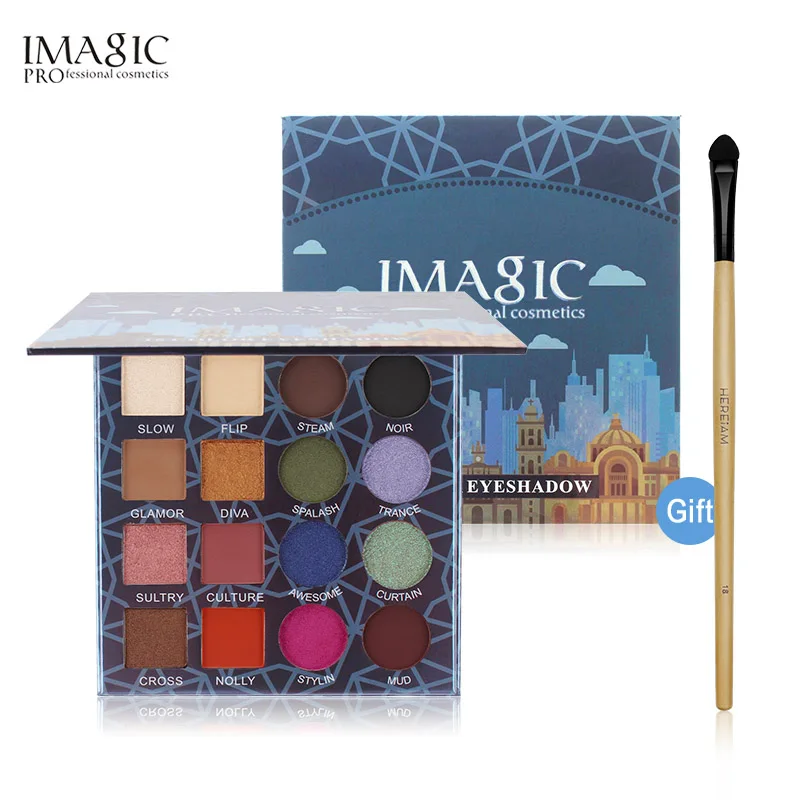 EY322 Eye Shadow Imagic Shimmer Тени для век 16 Цвета Палитры матовые тени для век Блеск Палитры составляют комплект Красота - Цвет: EY322 Eye Shadow