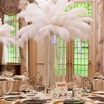 

5PCS beautiful natural white ostrich feathers 40-45 cm / 16 to18 inches feather wedding decoratio