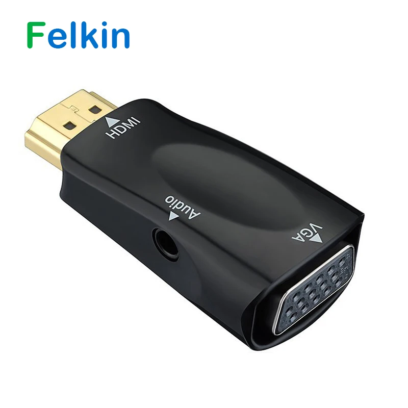 Felkin адаптер hdmi-vga конвертер с аудио кабелем адаптер HDMI VGA мужчин и женщин 1080 P видео конвертер для ПК ноутбук с HDTV