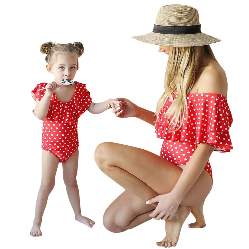 

ARLONEET ARLONEET mother and daughter ONE-Piece swimsuit mommy and me swimwear family matching mum baby Sexy clothes g0509