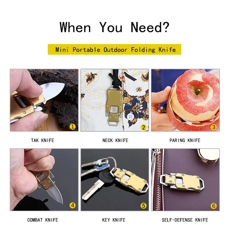 Mini Knife Folding Pocket Knives EDC Multi Tool Keychain Knife Tactical Survival Hunting Knives Navajas Zakmes Couteau Facas