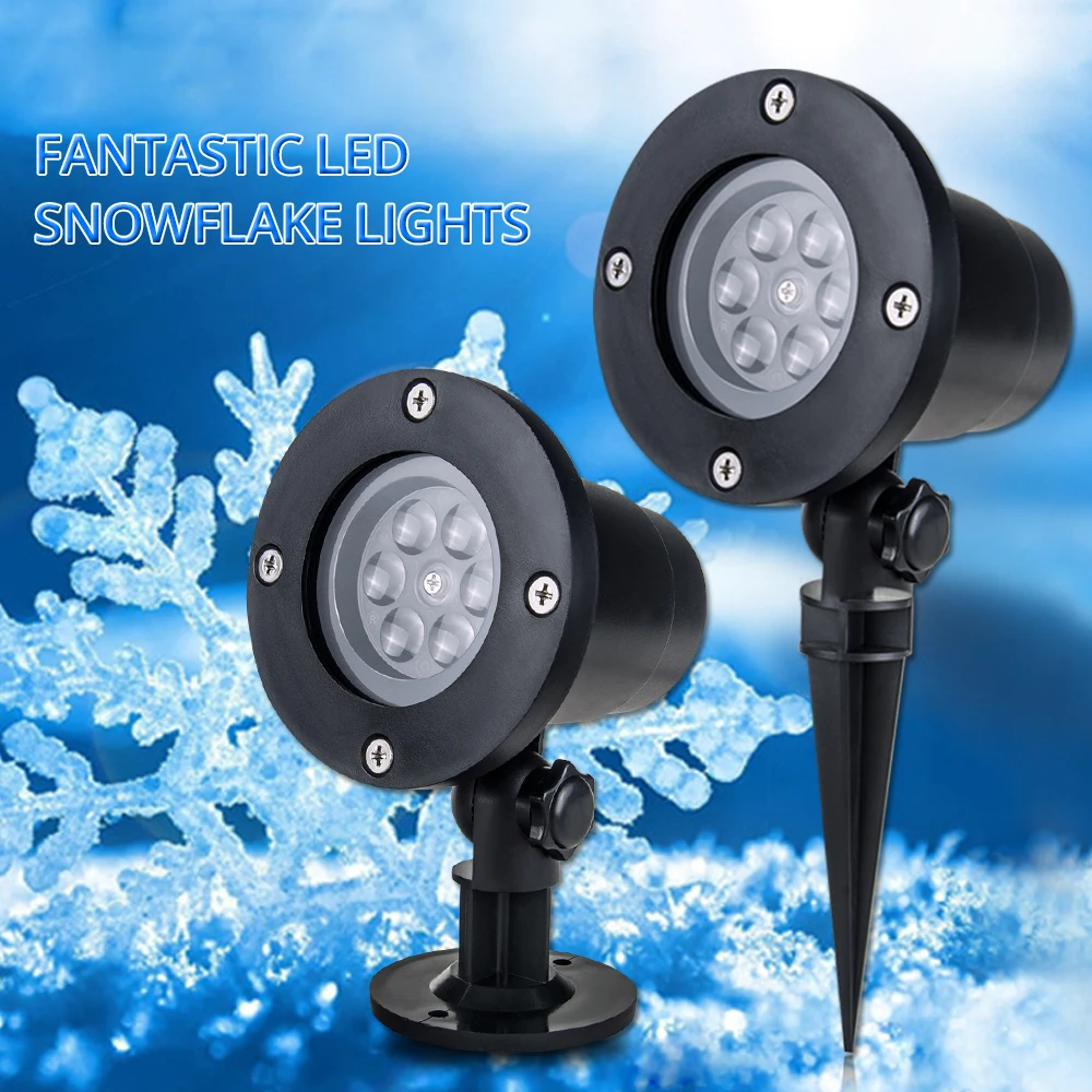 

Holiday Lighting Projector Moving Snow Snowflake Outdoor Waterproof Lawn Garden Landscape Tree Decor Atmosphere Lamp Christmas