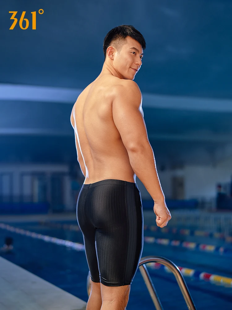 361 Mens High Quality Athletics Swim Trunks Sports Beachwear Quick Dry Pool Swimming Shorts Elastic Tight Board Shorts Plus Size