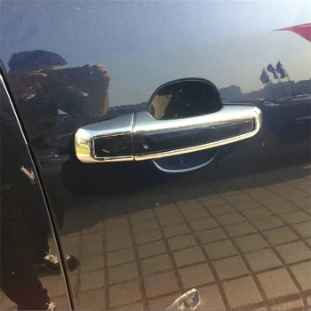 

WELKINRY car auto cover styling For Jaguar F-PACE 2016 2017 2018 ABS chrome exterior door handle handrail doorknob cap trim