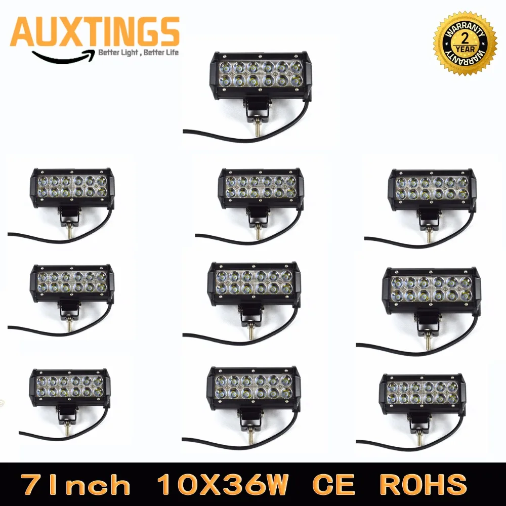 DISCOUNT 10PCS 7"INCH 36w led light bar ip67 led spot flood lights for car roof top light bar
