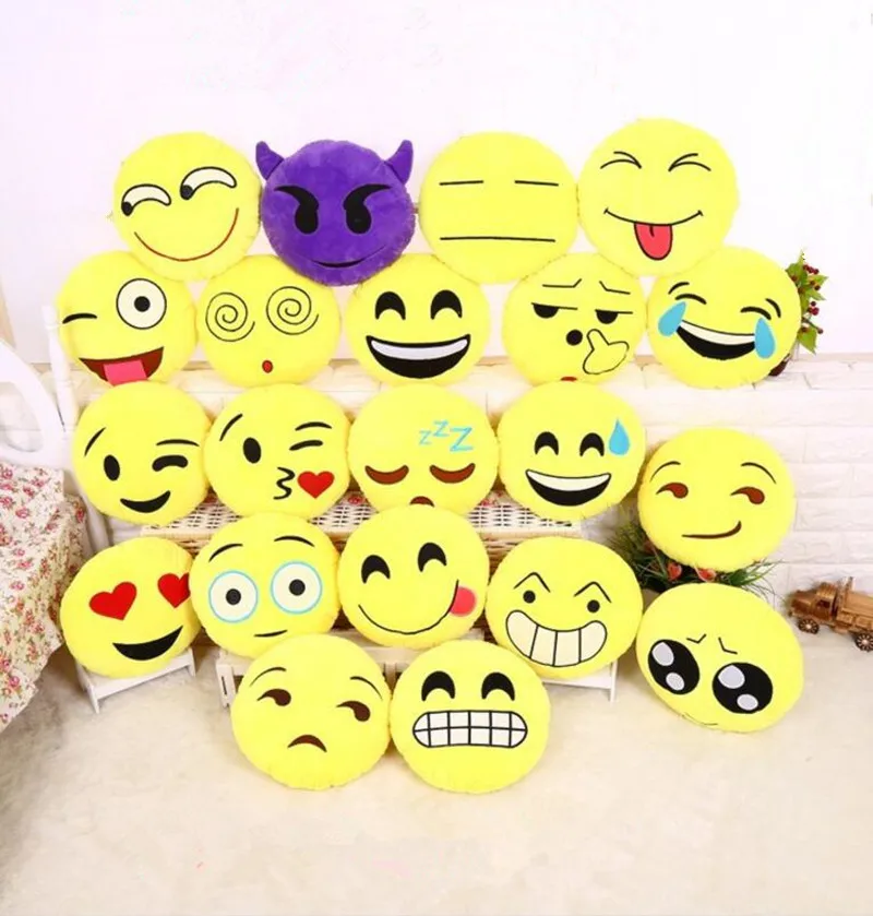 

30cm Cute Creative Emoji Pillow Soft Stuffed Plush Toy Doll Round Emoticon Smiley Cushion Gift Home Decor Sofa Bed Throw Pillow