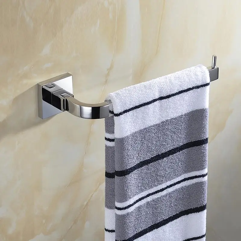 Современная полированная штанга для полотенец из нержавеющей стали/хромированный держатель для туалетной бумаги/серебряный крючок/SUS304 аксессуары для ванной - Цвет: Towel Bar
