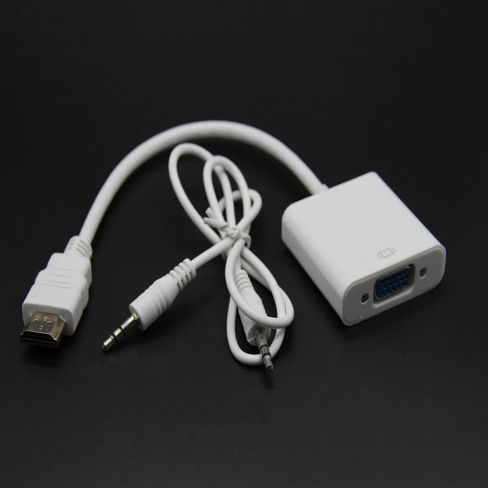 

HDMI VGA Video adaptor Male to Female HDTV Monitor TV for XBOX 360 PS3 3.5mm plug Audio Cable Adapter Converter