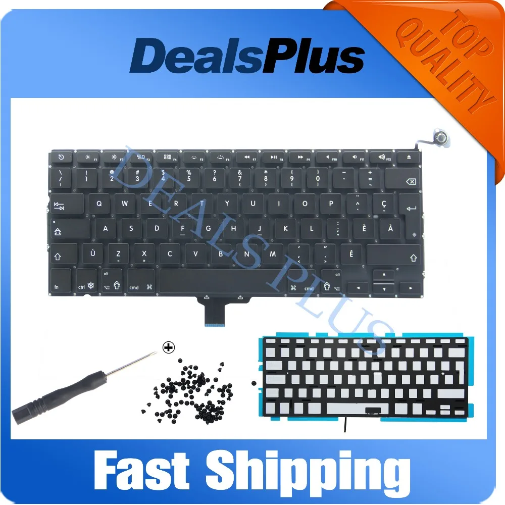 새로운 A1278 CA 캐나다 캐나다 키보드 + 백라이트 + 나사 Macbook Pro 13 "A1278 MB990 MC700 ...