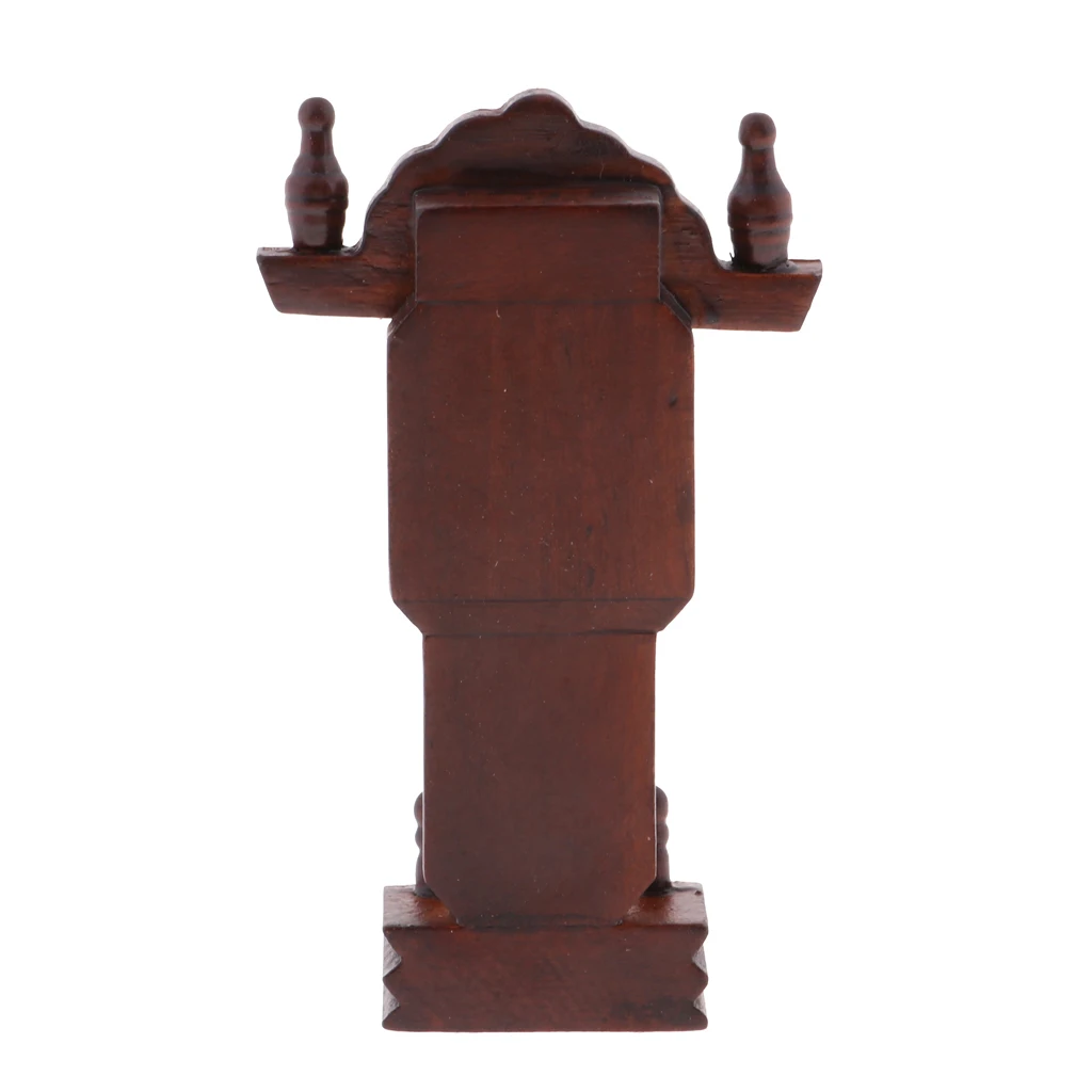 1/12 Scale Vintage Dollhouse Miniature Wooden Desk Table Clock Model Toy for 12th Dolls House Decor Accessories