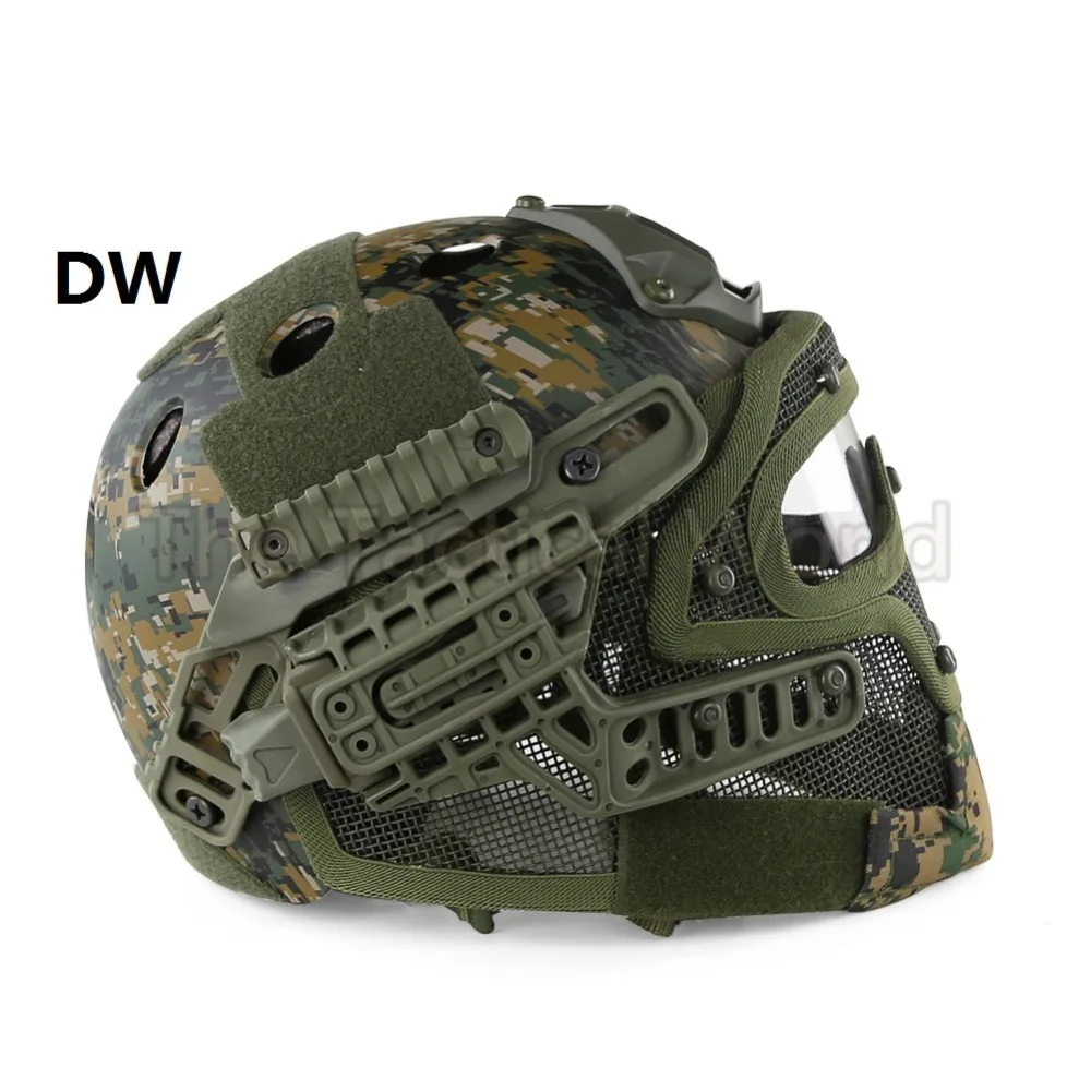 Тактический Шлем PJ ABS маска с очками для военных для страйкбола армейский военная игра Пейнтбол Мотоцикл Велоспорт Охота Аксессуары