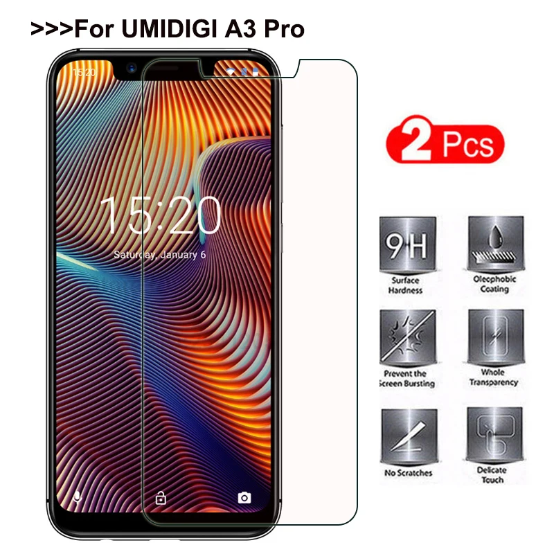 2 шт закаленное стекло UMIDIGI A3 Pro защита экрана смартфон Взрывозащищенная защитная пленка мобильный телефон для UMIDIGI A3 Pro