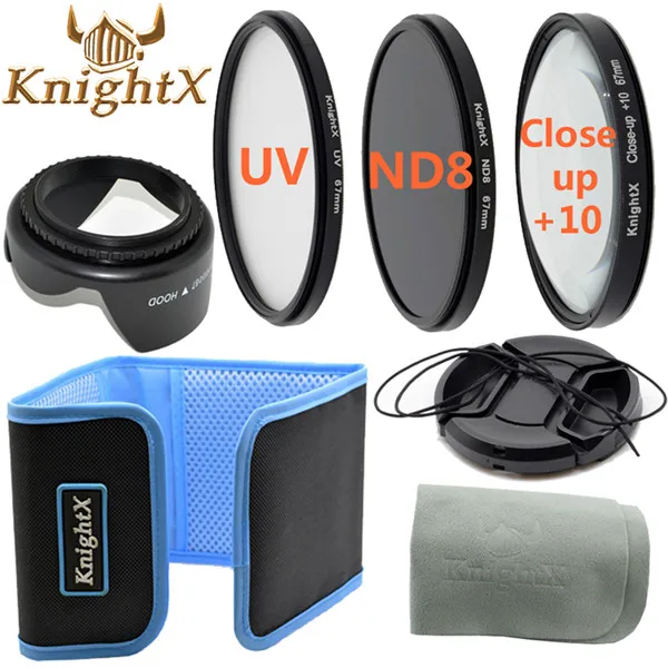 KnightX UV FLD cpl nd фильтр 67 мм набор объективов для canon eos 600d 1200d для Nikon d5300 d5500 d3300 d3200 d7100 t3i 49 52 55 58 мм - Цвет: 3 Filter 7in1  J