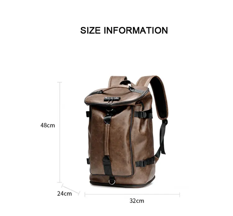 Винтажный Мужской рюкзак, водонепроницаемый, хаки, из искусственной кожи, дорожная сумка для мужчин, большая вместительность, мужская сумка для ноутбука, рюкзаки для подростков