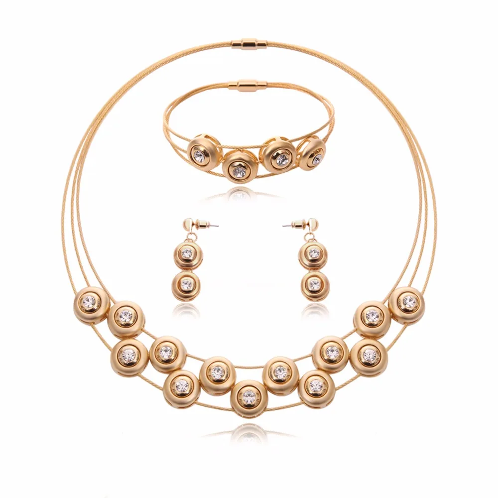 

High Quality Stainless Steel Bracelets Earrings Necklace Jewelry Sets For Women New Fashion Women Wedding Jewelry Sets