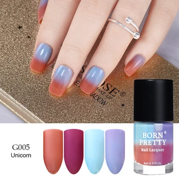 

BORN PRETTY Peel Off Thermal Nail Polish Sunlight Sensitive Color Changing Varnish Nail Art varnish 9ml