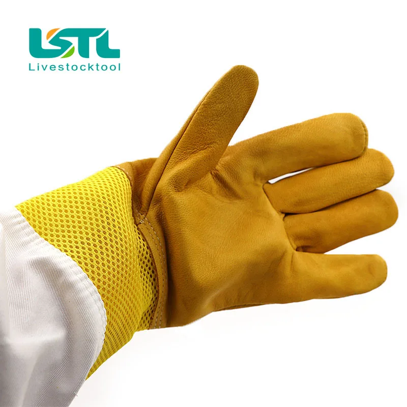  A Pair Bee Gloves Protective Beekeeping Gloves Goatskin Bee Keeping Vented Long Sleeves beekeeping equipment and toolsd38