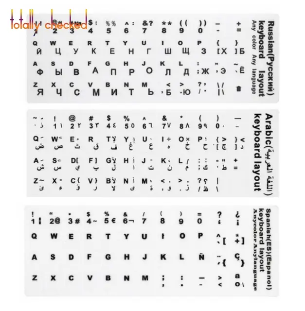 Us 188 5 Off2pcs Keyboard Stickers White Italian German French Korean Russian English Arabic Spanish Thai For 10 11 12 13 14 15 17 In Keyboard