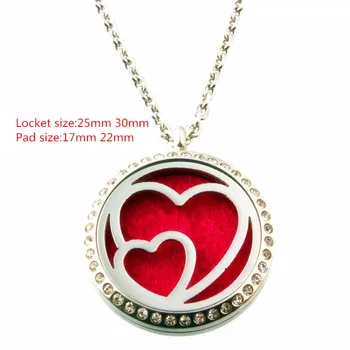 

10Pcs 316L Stainless Steel Aromatherapy Locket Simple Women Men Fashion Pendant Necklace Chain and Pad As Gift