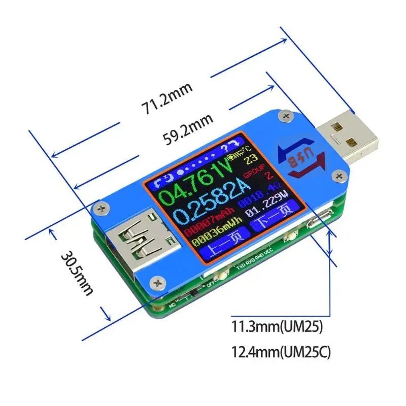 USB 2 0 Type C ЖК дисплей цветной тестер беспроводной Bluetooth аккумулятор зарядное