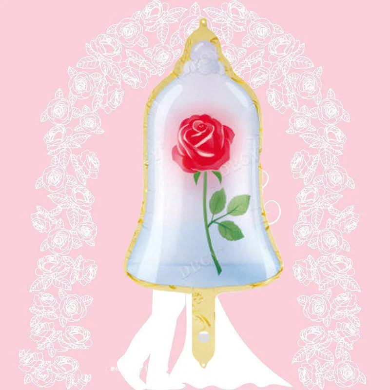5 шт. 26 см* 50 см Горячие новые розовые шары Свадебные свадьбы День рождения украшения фольги баллоны Красавица и Чудовище цветок белая роза